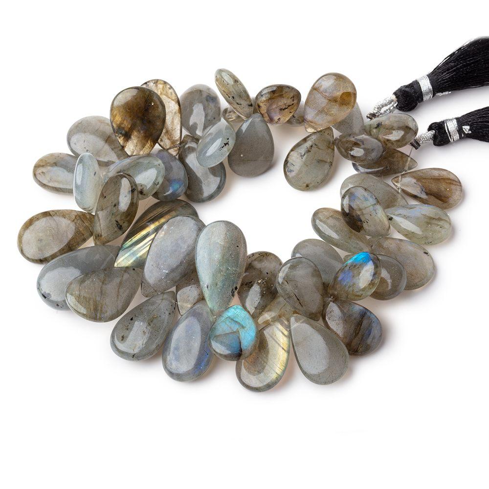 15x9-24x13mm Labradorite Plain Pear Beads 8 inch 47 beads (ONLINE ORDER ONLY)