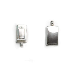 15x9mm Sterling Silver Box Clasp Plain Rectangle Design 1 piece (ONLINE ORDER ONLY)