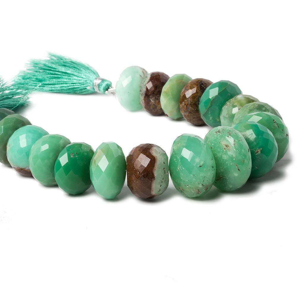 16-20mm Chrysoprase and Iron Ore Matrix Faceted Rondelle Beads 8 inch 19 pieces (ONLINE ORDER ONLY)