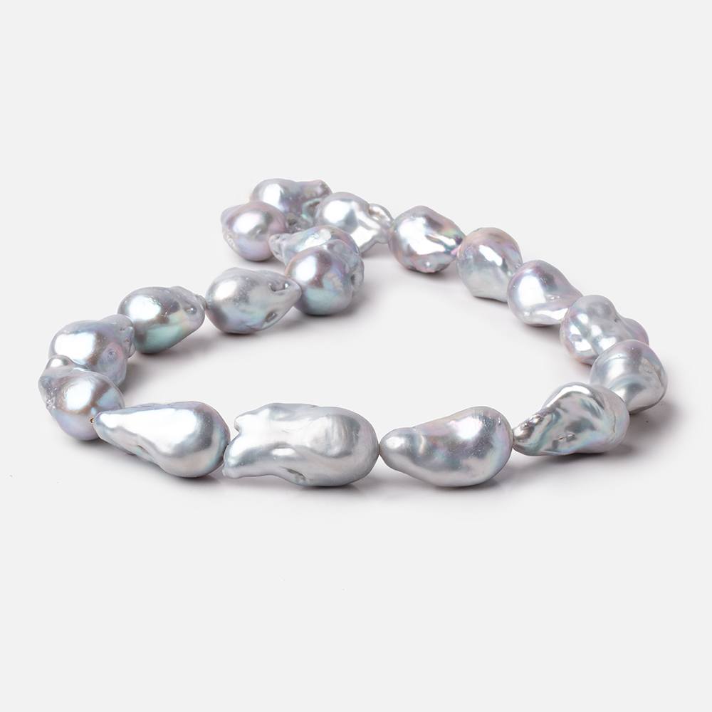 16-21mm Lilac Silver Ultra Baroque Freshwater Pearls 15.5 inch 18 Beads AA (ONLINE ORDER ONLY)