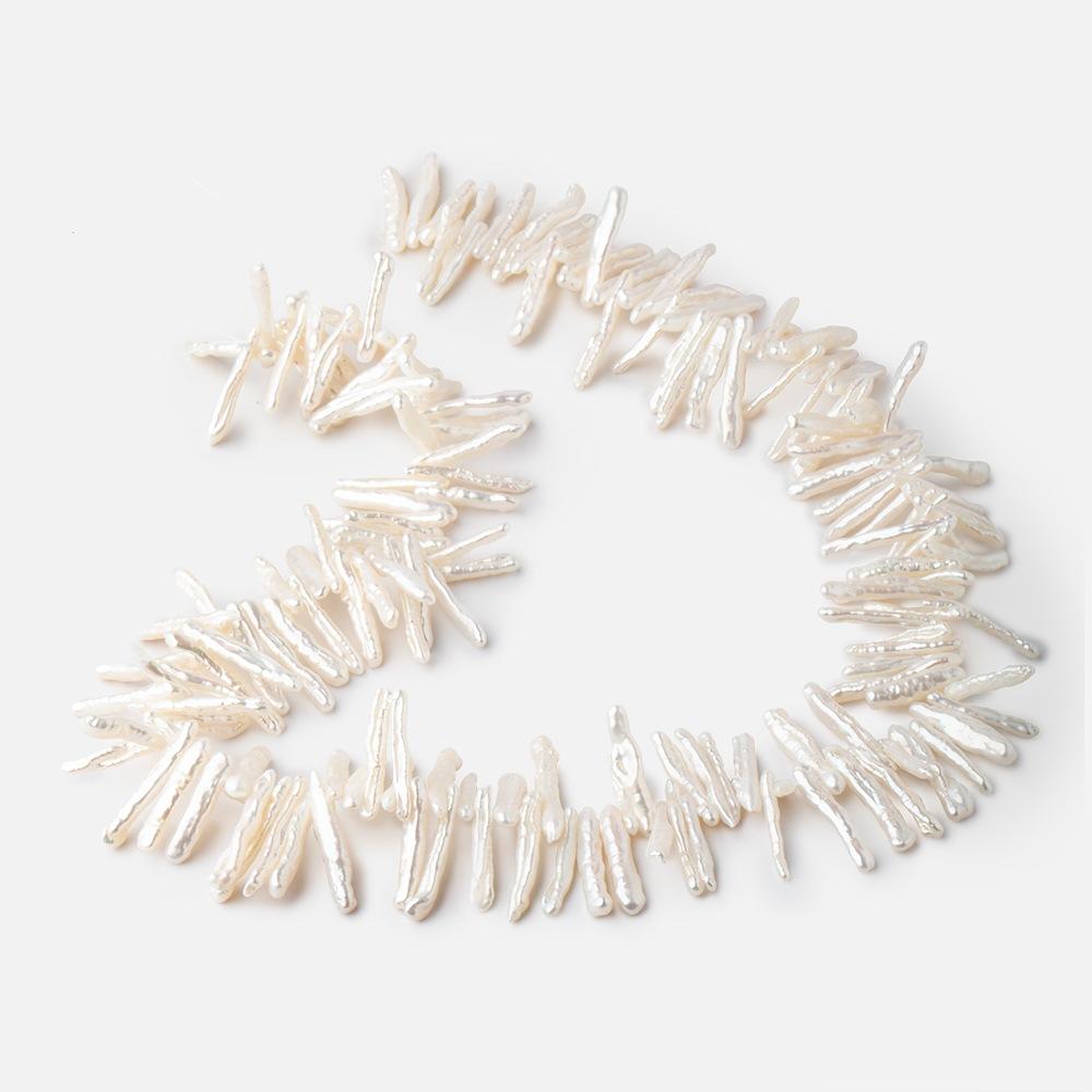 16-22mm Creamy White Biwa Top Drilled Freshwater Pearls 16 inch 136 beads (ONLINE ORDER ONLY)