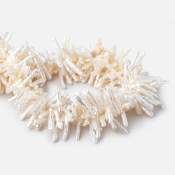 16-22mm Creamy White Biwa Top Drilled Freshwater Pearls 16 inch 136 beads (ONLINE ORDER ONLY)
