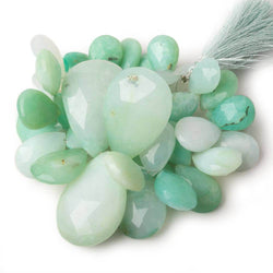 16-35mm Blue Peruvian Opal Faceted Pear Beads 7 inch 42 pieces (ONLINE ORDER ONLY)