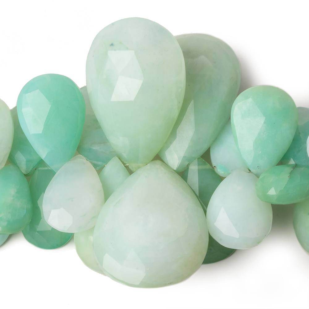 16-35mm Blue Peruvian Opal Faceted Pear Beads 7 inch 42 pieces (ONLINE ORDER ONLY)