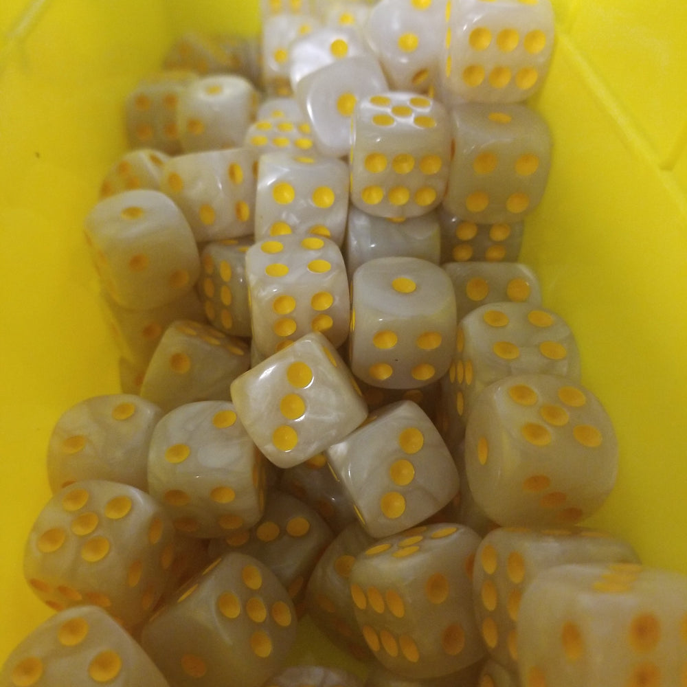Pearl/Swirl Pipped d6 Dice Orange/Pink/Maroon/Electric Yellow/Brown/Blue/Green/Cranberry 16mm (SOLD BY PIECE) (Online Only)