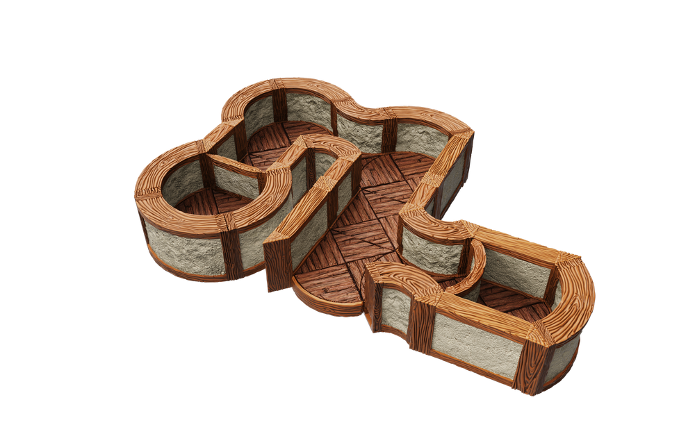 WarLock Tiles: Expansion Pack - 1 in. Town & Village Angles & Curves (ONLINE ORDER ONLY)