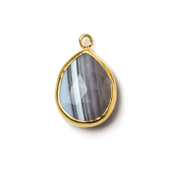 Vermeil Bezeled Denim Blue Opal pear Pendant 1 piece (ONLINE ORDER ONLY)