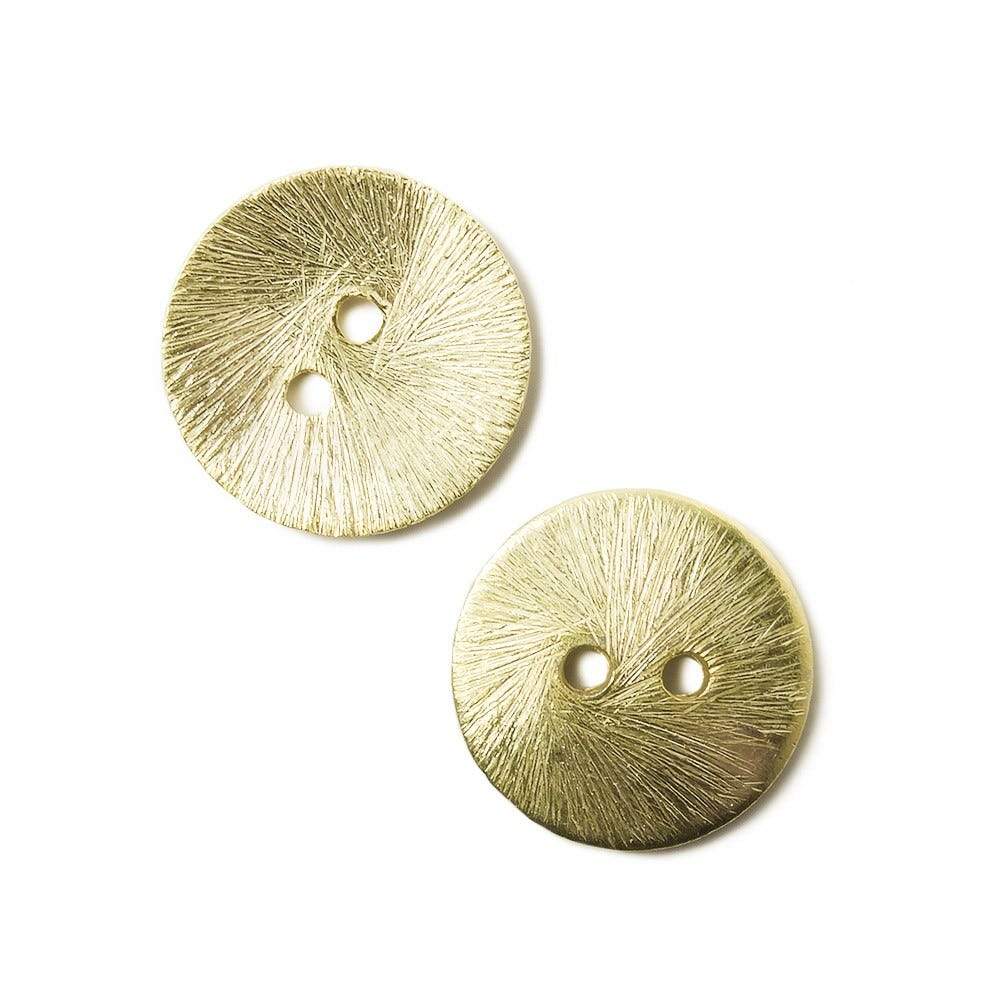 16mm 14kt Gold Plated Copper Bead Button Brushed Disc 10 Pcs (ONLINE ORDER ONLY)
