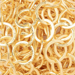 16mm 22kt Gold plated Brushed Round Link Chain (ONLINE ORDER ONLY)