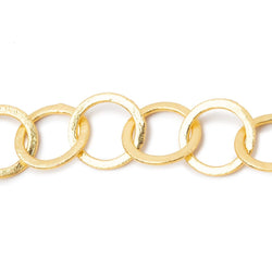 16mm 22kt Gold plated Brushed Round Link Chain (ONLINE ORDER ONLY)
