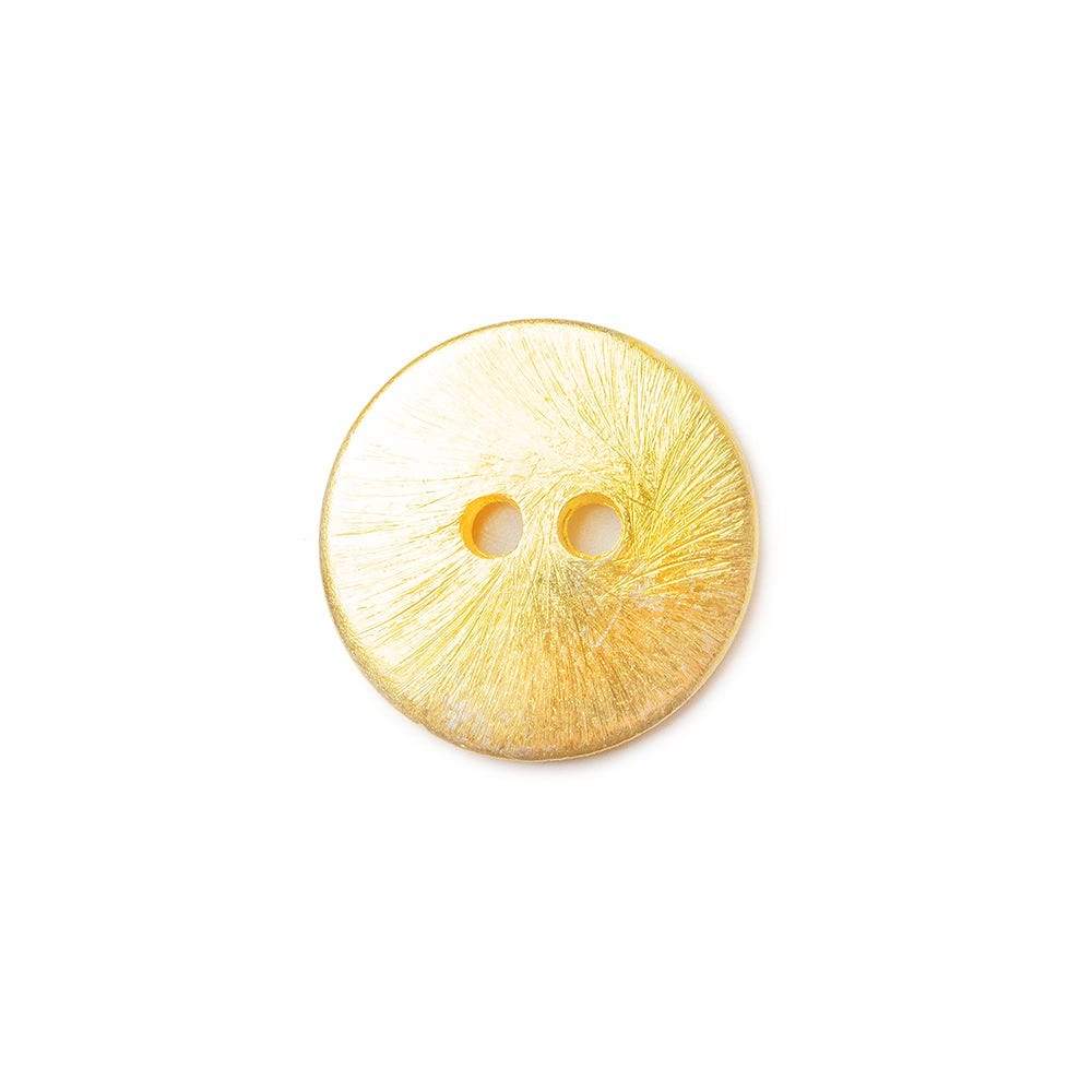 16mm 22kt Gold Plated Copper Bead Button Brushed Disc 10 Pcs (ONLINE ORDER ONLY)