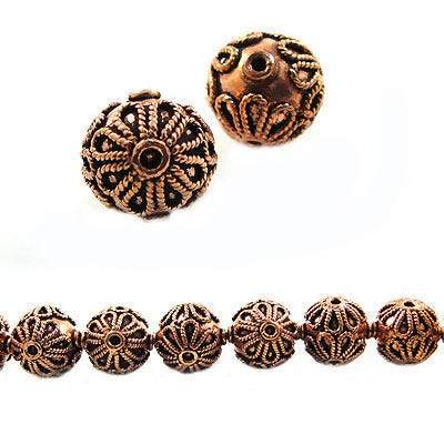 16mm Copper Roval Bead with Twisted Rope Floral Design 8 inch 13 pcs (ONLINE ORDER ONLY)