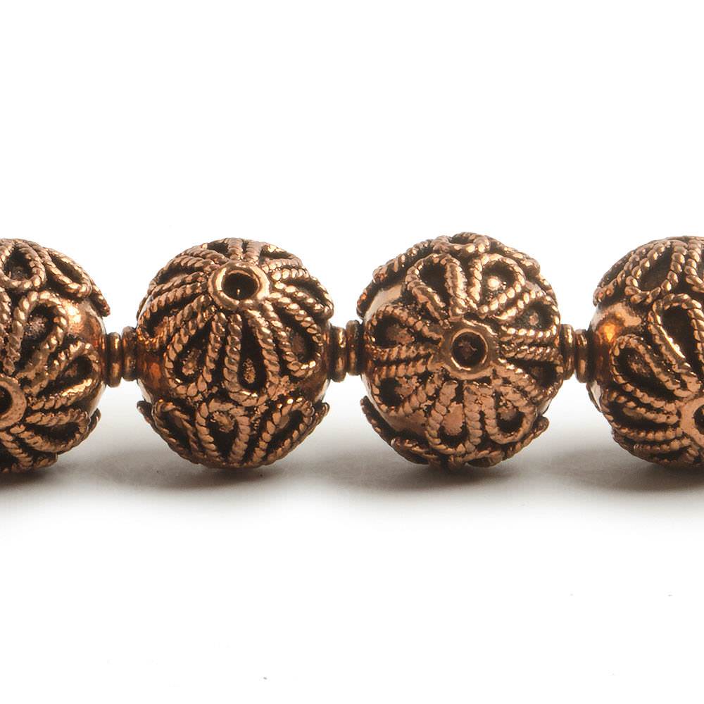 16mm Copper Roval Bead with Twisted Rope Floral Design 8 inch 13 pcs (ONLINE ORDER ONLY)