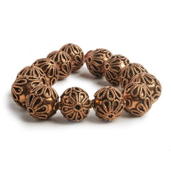 16mm Copper Roval Bead with Twisted Rope Floral Design 8 inch 13 pcs (ONLINE ORDER ONLY)