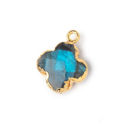 16mm Gold Leafed Labradorite Quatrefoil Pendant 1 focal piece (ONLINE ORDER ONLY)