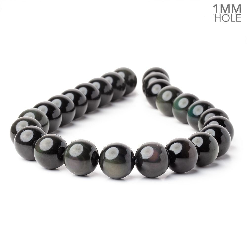16mm Rainbow Obsidian Plain Round 16 inch 25 Beads 1mm Hole A