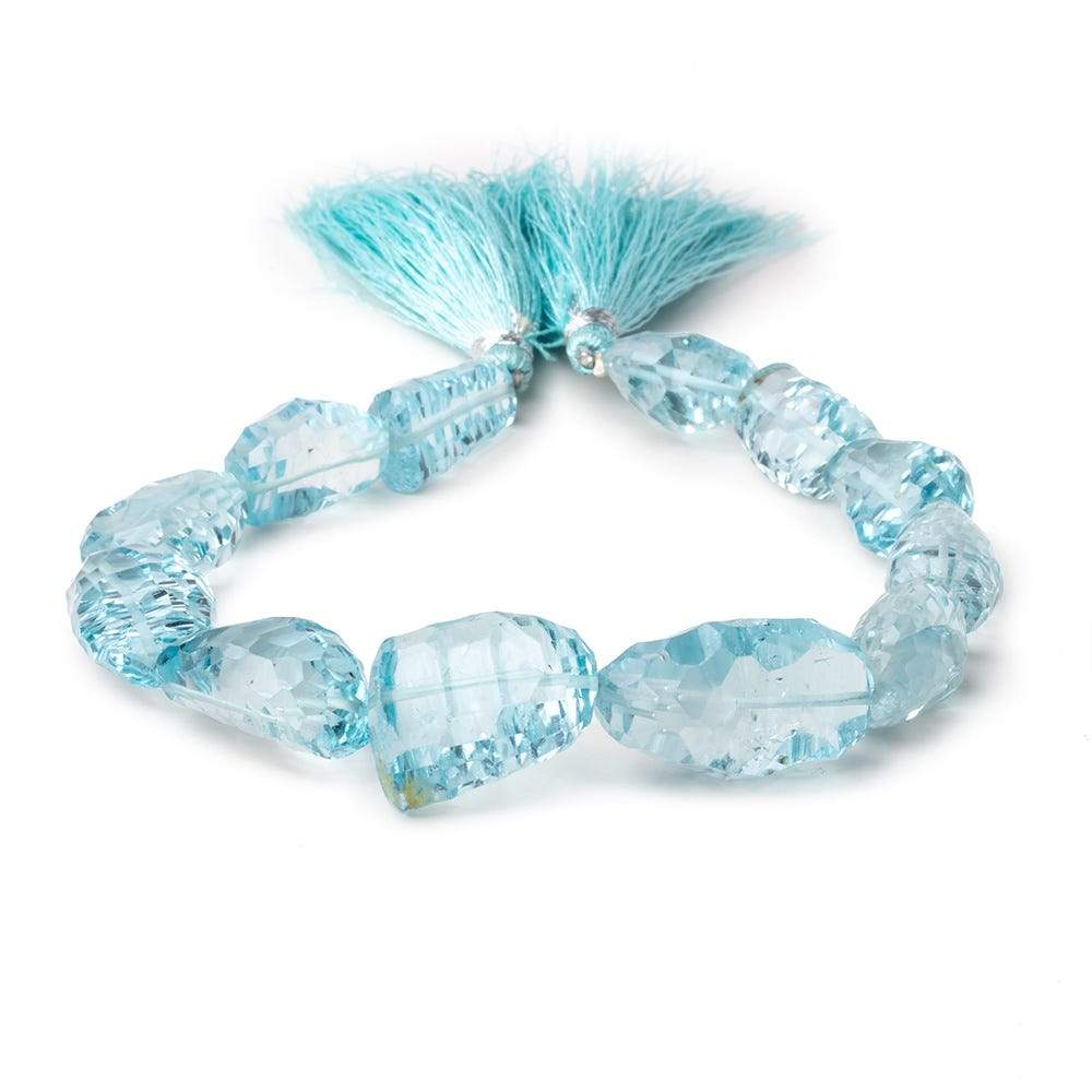 16x11-25x16mm Sky Blue Topaz Concave Faceted Nuggets 9 inch 12 Beads (ONLINE ORDER ONLY)