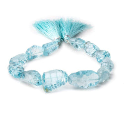 16x11-25x16mm Sky Blue Topaz Concave Faceted Nuggets 9 inch 12 Beads (ONLINE ORDER ONLY)