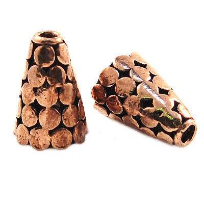 16x11mm Antiqued Copper Cone Polka Dot Pattern *DISCONTINUED* (ONLINE ORDER ONLY)