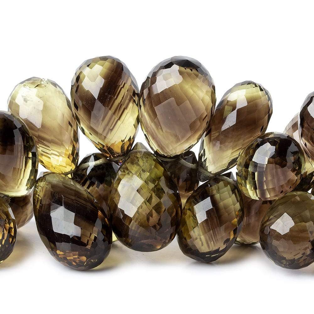 16x12-22x13mm Bi-Colored Quartz Faceted Tear Drops 8 inches 52 beads AAA (ONLINE ORDER ONLY)