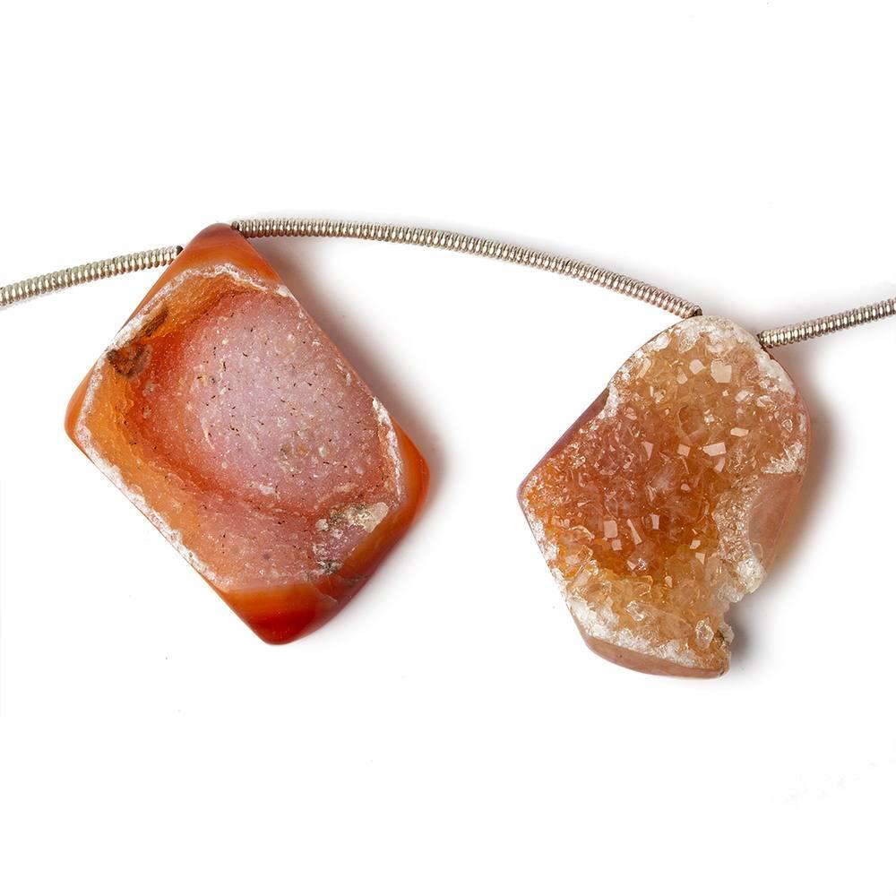 16x12-22x17mm Orange Agate Drusy Freeform Beads 11 pieces (ONLINE ORDER ONLY)
