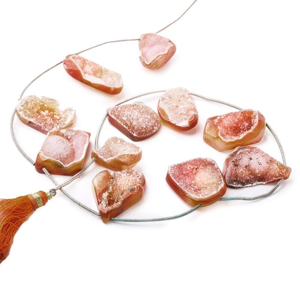 16x12-22x17mm Orange Agate Drusy Freeform Beads 11 pieces (ONLINE ORDER ONLY)