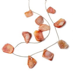 16x12-22x17mm Orange Agate Drusy Freeform Beads 11 pieces (ONLINE ORDER ONLY)