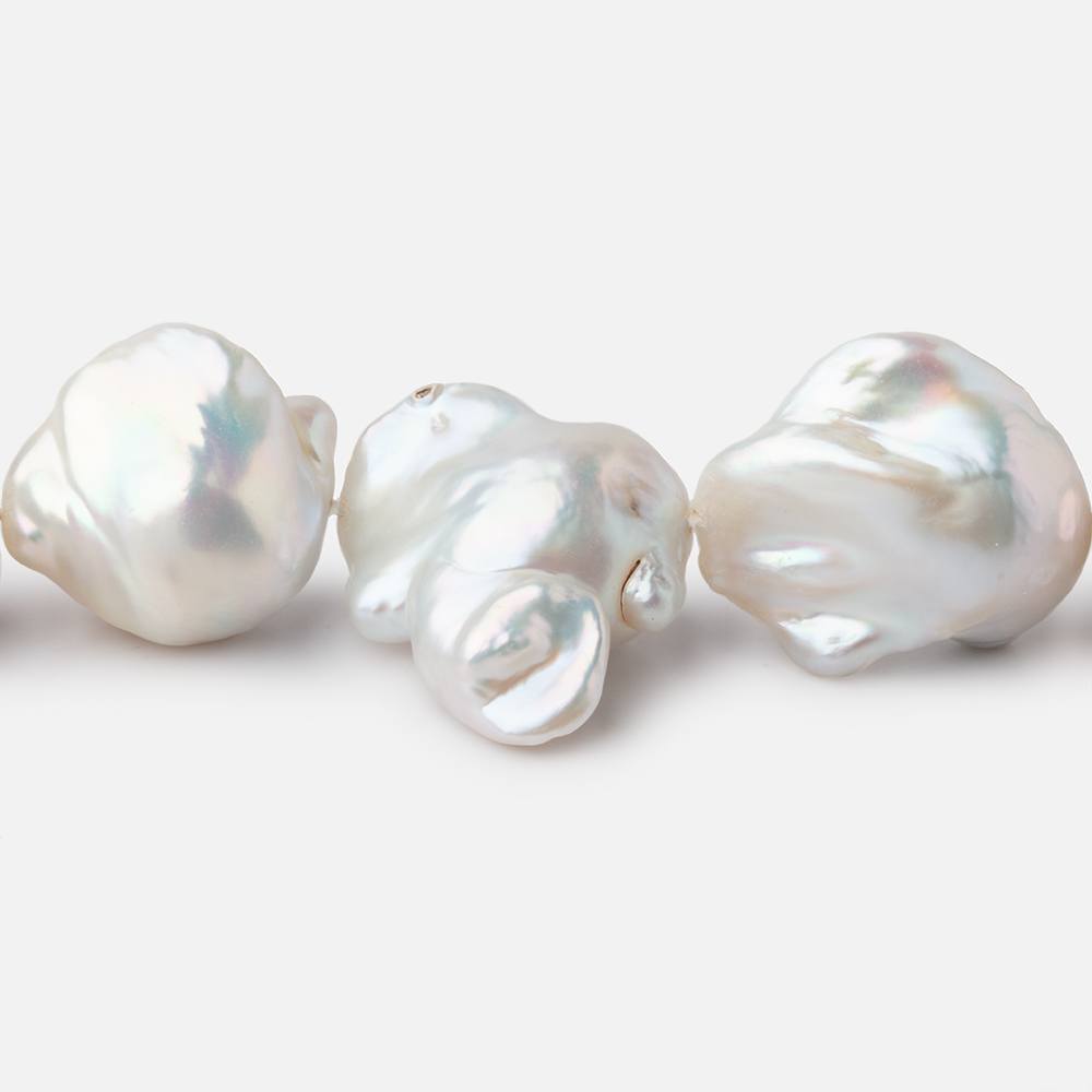 16x12-24x21mm White Ultra Baroque Freshwater Pearls 16.5 inch 22 pieces AA (ONLINE ORDER ONLY)