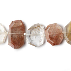 16x13-23x13mm Rutilated Quartz Side Drilled Bevel Faceted Flat Nuggets 17 inch 29 pieces AA (ONLINE ORDER ONLY)
