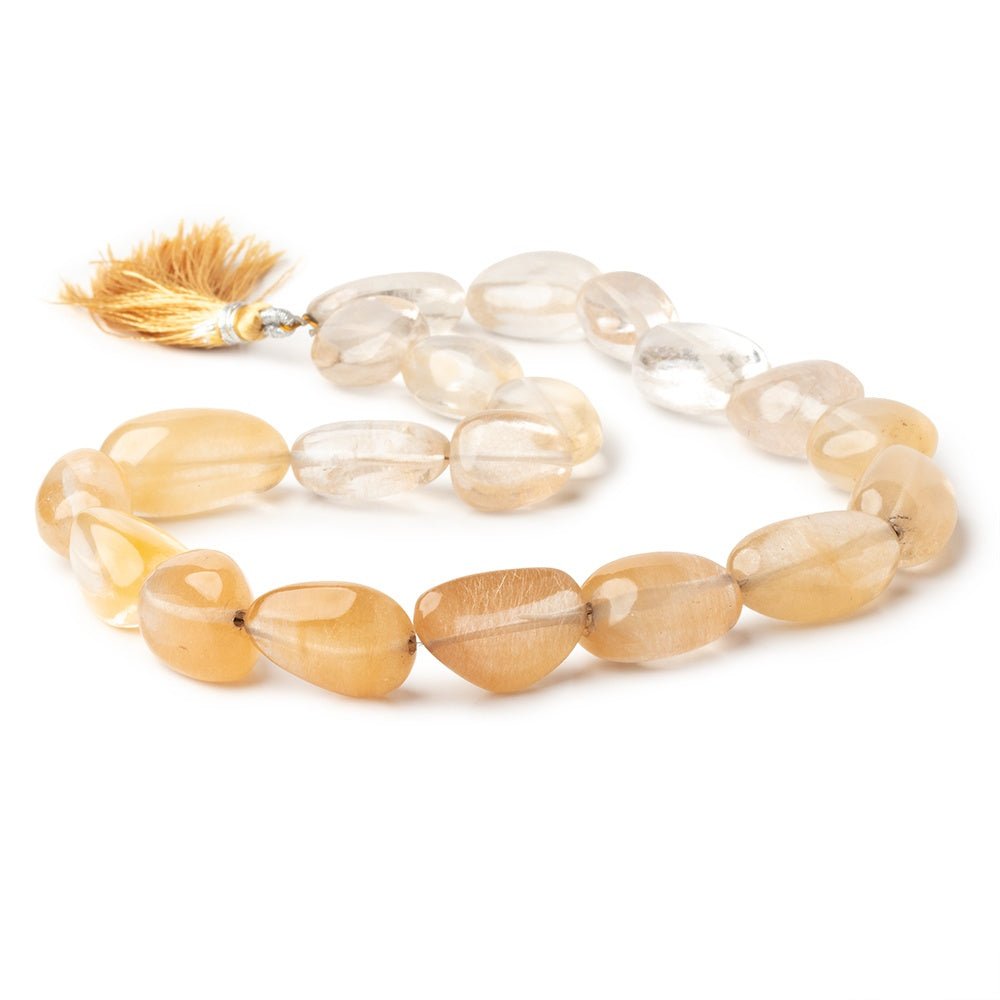 16x13-26x14mm Caramel Rutilated Quartz Plain Nuggets 16 inch 20 Beads (ONLINE ORDER ONLY)