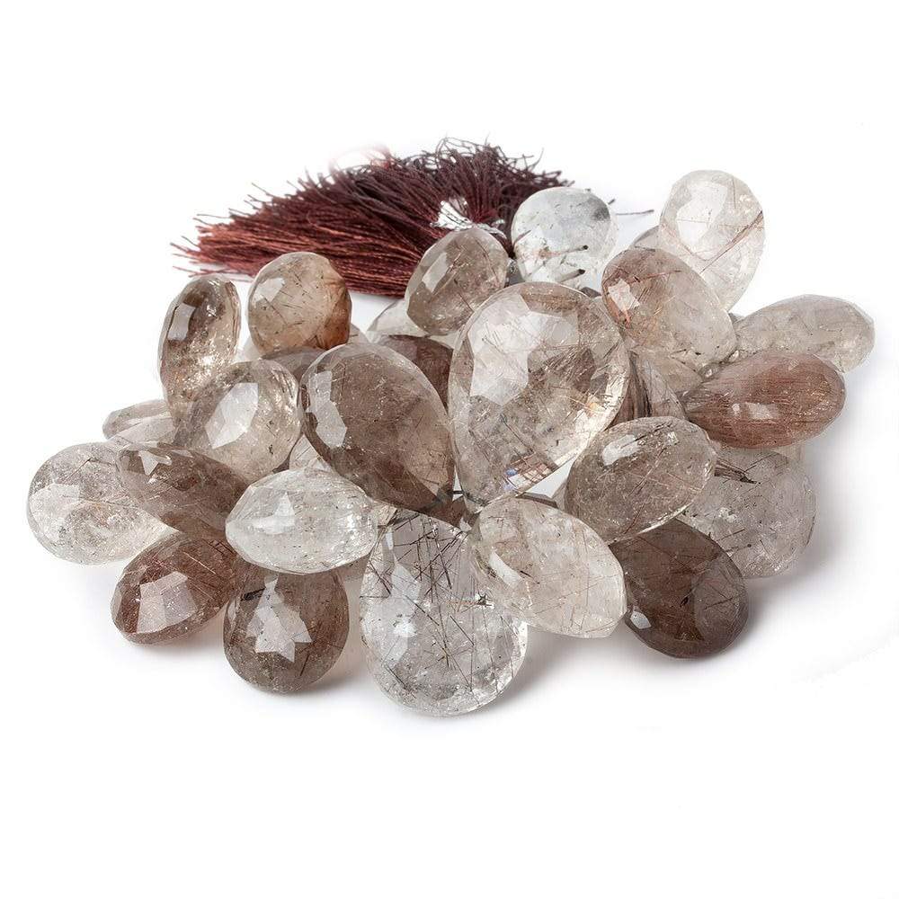 16x13-27x19mm Copper Rutilated Quartz faceted pear briolettes 8 inch 44 pieces AAA (ONLINE ORDER ONLY)
