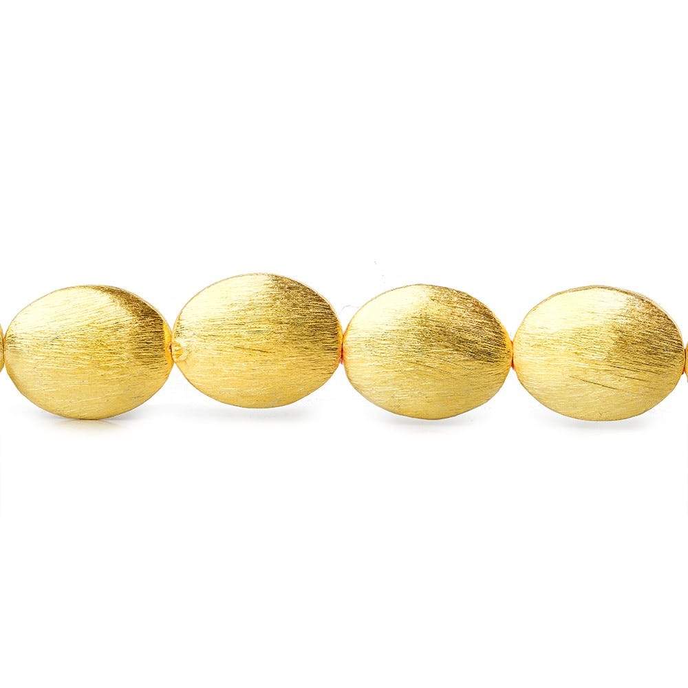 16x13mm 22kt Gold plated Bead Brushed Oval 8 inch 13 pieces (ONLINE ORDER ONLY)