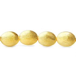 16x13mm 22kt Gold plated Bead Brushed Oval 8 inch 13 pieces (ONLINE ORDER ONLY)