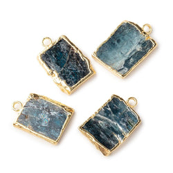 16x13mm average Gold Leafed Blue Kyanite Slice Pendant 1 piece (ONLINE ORDER ONLY)