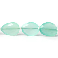 16x13mm Sea Blue Chalcedony straight drilled faceted nugget beads 8 inch 11 pieces A (ONLINE ORDER ONLY)
