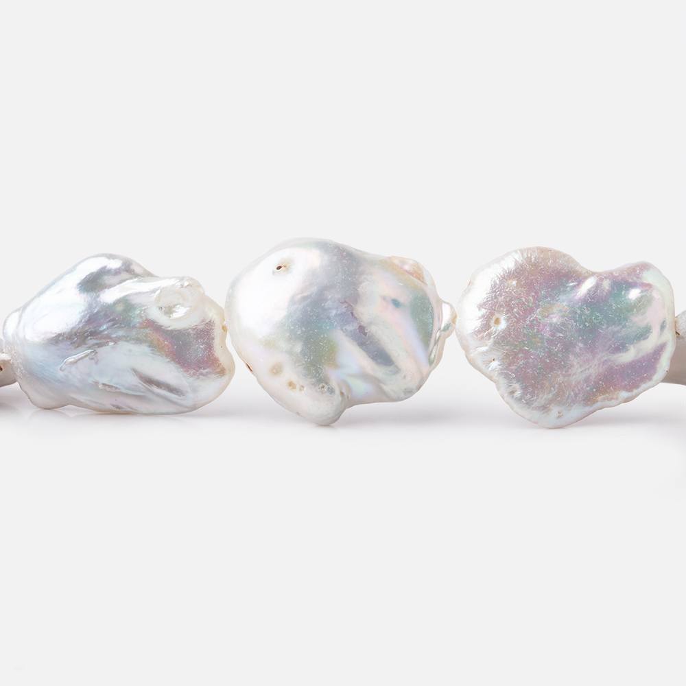 16x14-21x15mm Off White Straight Drilled Keshi Freshwater Pearls 16 inch 18 beads (ONLINE ORDER ONLY)