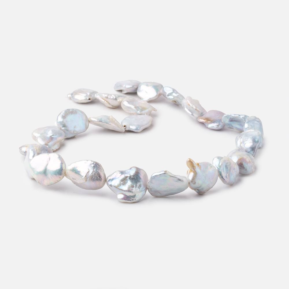 16x14-21x15mm Off White Straight Drilled Keshi Freshwater Pearls 16 inch 18 beads (ONLINE ORDER ONLY)