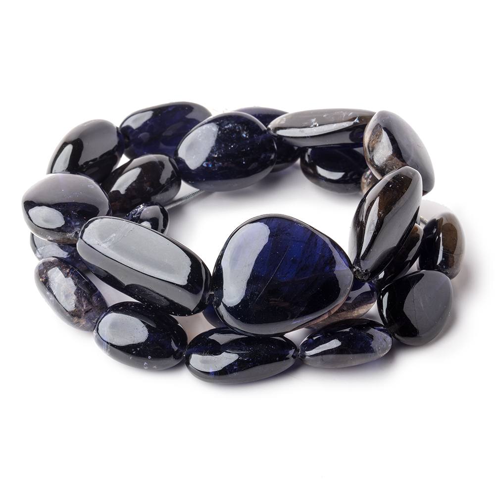 16x14-30x16mm Iolite plain nugget beads 20 inch 25 beads AAA+ (ONLINE ORDER ONLY)