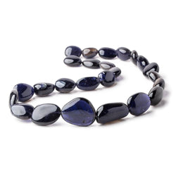 16x14-30x16mm Iolite plain nugget beads 20 inch 25 beads AAA+ (ONLINE ORDER ONLY)