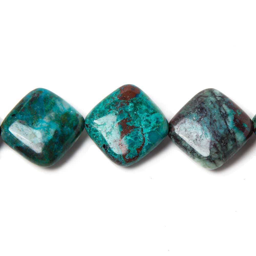 16x16mm Chrysocolla plain pillow beads 16 inch 24 pieces A Grade (ONLINE ORDER ONLY)
