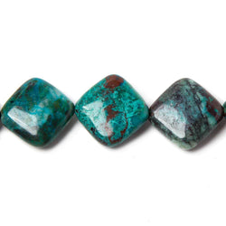 16x16mm Chrysocolla plain pillow beads 16 inch 24 pieces A Grade (ONLINE ORDER ONLY)