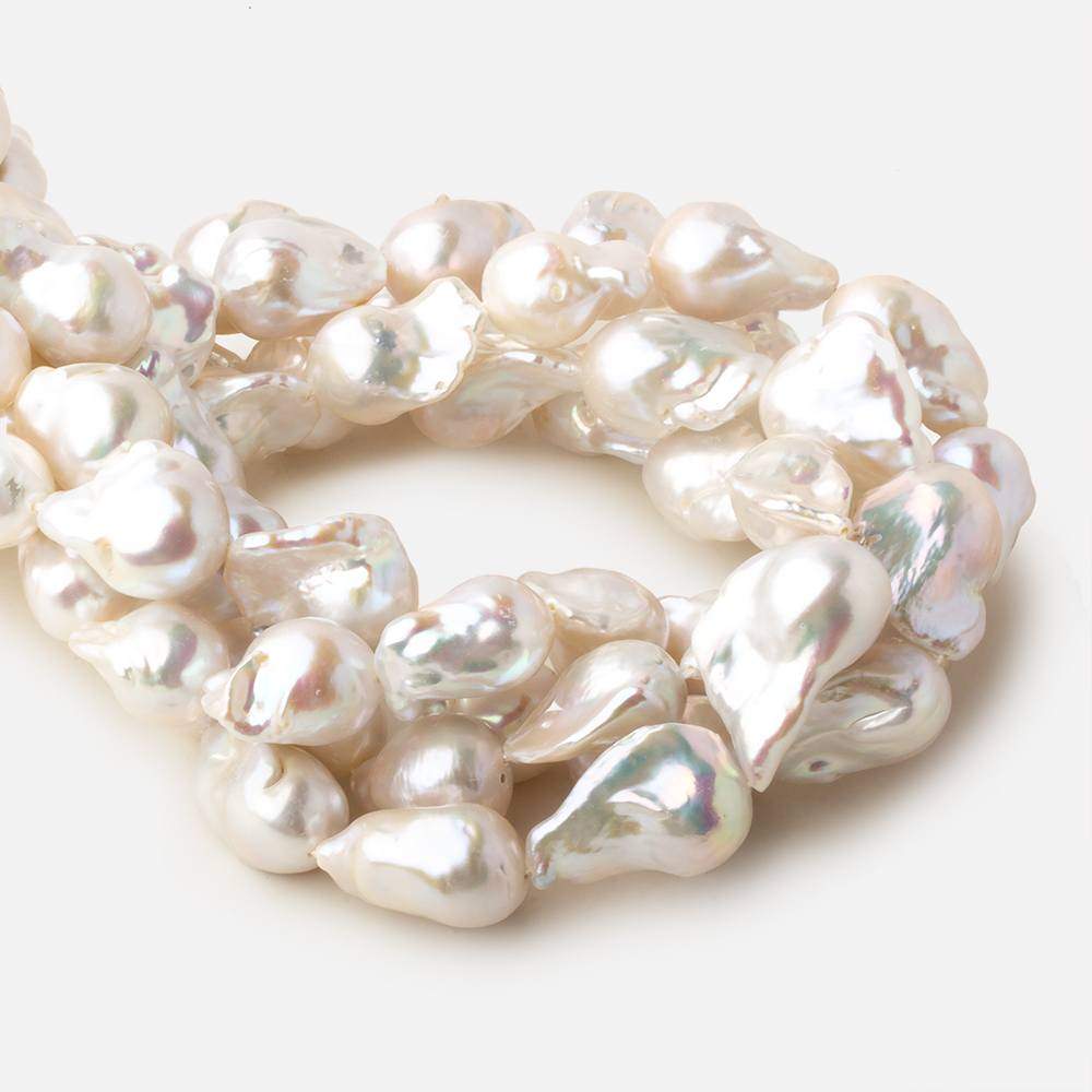 16x17.5-14x23mm Off White Ultra Baroque straight drilled freshwater pearls 15.5 inch 17 pieces AAA (ONLINE ORDER ONLY)