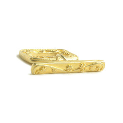 16x19mm Vermeil Rectangular Granulated Bead Floral Toggle 1 piece (ONLINE ORDER ONLY)