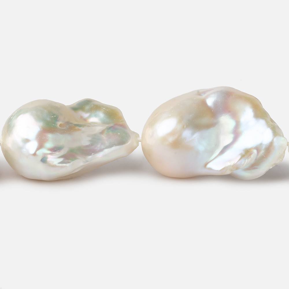 16x28-17x34mm Cream White Ultra Baroque Freshwater Pearls 16 inch 14 pieces AAA grade (ONLINE ORDER ONLY)
