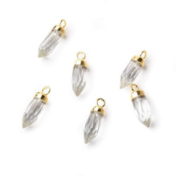 16x5mm Gold Leafed Crystal Quartz Spike Pendant 1 piece (ONLINE ORDER ONLY)