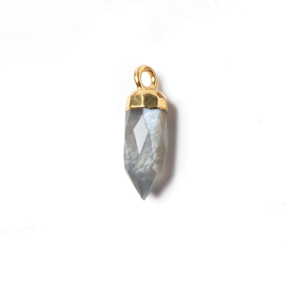 16x5mm Gold Leafed Platinum Grey Moonstone Spike Pendant 1 piece (ONLINE ORDER ONLY)