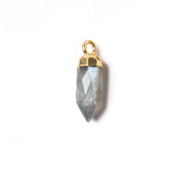 16x5mm Gold Leafed Platinum Grey Moonstone Spike Pendant 1 piece (ONLINE ORDER ONLY)