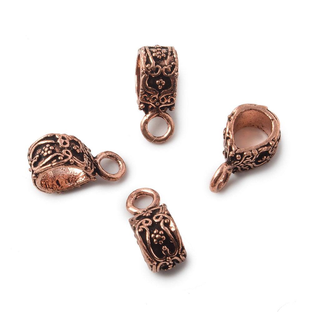16x6mm Art Nouveau Antiqued Copper Bail Finding 1 piece (ONLINE ORDER ONLY)