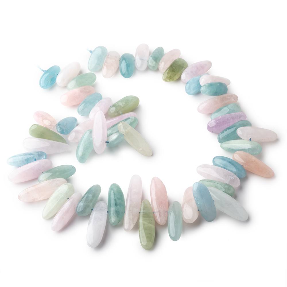 16x8-38x7mm Multi Beryl top drilled elongated plain nuggets 16 inch 55 beads AA (ONLINE ORDER ONLY)