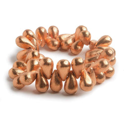 16x9mm Copper Tear Drop Brushed 8 inch 42 pcs